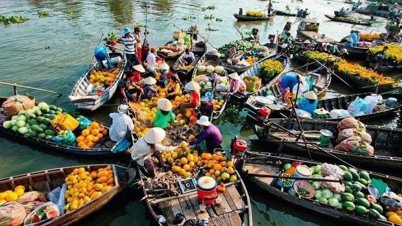 Cái Răng Floating Market is a bustling, easy-to-understand marketplace.
